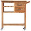 Carrito De Cocina De Madera Maciza De Acacia 80x45x91 Cm Marrón