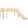 Cama Alta Para Niños Tobogán Y Escalera Madera Pino 97x208 Cm Marrón