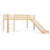 Cama Alta Para Niños Tobogán Y Escalera Madera Pino 97x208 Cm Marrón