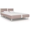 Estructura De Cama Con Led Cuero Sintético Capuchino 120x200 Cm Beige