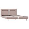 Estructura De Cama Con Led Cuero Sintético Capuchino 120x200 Cm Beige