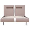 Estructura De Cama Con Led Cuero Sintético Capuchino 90x200 Cm Beige