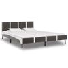 Estructura De Cama Cuero Sintético Gris Y Blanco 180x200 Cm