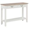 Mesa Consola De Madera Blanco 110x35x80 Cm