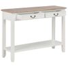 Mesa Consola De Madera Blanco 110x35x80 Cm