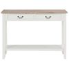 Mesa Consola De Madera Blanco 110x35x80 Cm