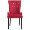 Silla De Comedor Con Reposabrazos De Terciopelo Rojo