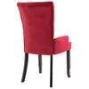 Silla De Comedor Con Reposabrazos De Terciopelo Rojo