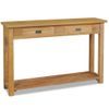 Mesa Consola De Madera De Teca Maciza 120x30x80 Cm Marrón