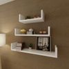 Estantes Flotantes Pared 3 Pzas Mdf Blanco Forma U Libros/dvd