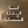 Estantes Flotantes Pared 3 Pzas Mdf Blanco Forma U Libros/dvd