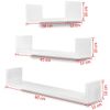 Estantes Flotantes Pared 3 Pzas Mdf Blanco Forma U Libros/dvd