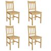 Sillas De Comedor 4 Unidades Madera De Pino Beige