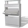 Mueble Zapatero Con Cajón Y Estante Superior De Vidrio Blanco