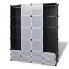 Armario Modular 18 Compartimentos Negro Y Blanco 37x146x180,5cm