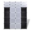 Armario Modular 18 Compartimentos Negro Y Blanco 37x146x180,5cm