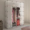 Armario Modular Con 14 Compartimentos Blanco 37x146x180,5 Cm