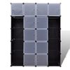 Armario Modular 14 Compartimentos Negro Y Blanco 37x146x180,5cm