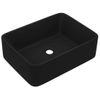 Lavabo De Lujo De Cerámica Negro Mate 41x30x12 Cm