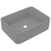 Lavabo De Lujo Cerámica Gris Claro Mate 41x30x12 Cm