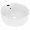 Lavabo Lujo Con Rebosadero Cerámica Blanco Mate 36x13 Cm