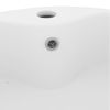 Lavabo Lujo Con Rebosadero Cerámica Blanco Mate 36x13 Cm