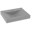 Lavabo De Lujo Con Grifo Cerámica 60x46 Cm Gris Claro