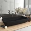 Lavabo De Lujo De Cerámica Rectangular Negro Mate 71x38 Cm