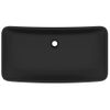 Lavabo De Lujo De Cerámica Rectangular Negro Mate 71x38 Cm