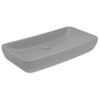 Lavabo De Lujo De Cerámica Rectangular Gris Claro Mate 71x38 Cm