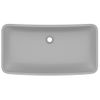 Lavabo De Lujo De Cerámica Rectangular Gris Claro Mate 71x38 Cm