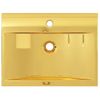 Lavabo Con Rebosadero 60x46x16 Cm Cerámica Dorado