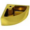 Lavabo Con Rebosadero 45x32x12,5 Cm Cerámica Dorado