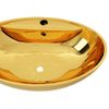 Lavabo Con Rebosadero 58,5x39x21 Cm Cerámica Dorado