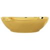 Lavabo Con Rebosadero 58,5x39x21 Cm Cerámica Dorado