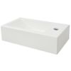 Lavabo Con Agujero Grifo Rectangular Cerámica 46x25,5x12 Blanco