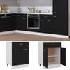 Armario Inferior Cajón Cocina Madera Ingeniería Negro 60x46x81,5cm