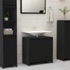 Armario De Baño Madera Contrachapada Negro 60x33x61 Cm