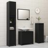 Conjunto De Muebles De Baño Madera Contrachapada Negro