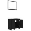 Conjunto De Muebles De Baño Madera Contrachapada Negro