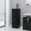 Armario De Baño Madera Contrachapada Negro 30x30x95 Cm