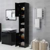 Armario De Baño De Madera Contrachapada Negro 30x30x183,5 Cm