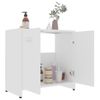 Armario De Baño Madera Contrachapada Blanco 60x33x61 Cm