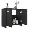 Armario De Baño Madera Contrachapada Negro 60x33x61 Cm