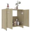 Armario De Baño Madera Contrachapada Color Roble 60x33x61 Cm Marrón