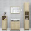 Armario De Baño Madera Contrachapada Color Roble 60x33x61 Cm Marrón