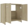 Armario De Baño Madera Contrachapada Color Roble 60x33x61 Cm Marrón