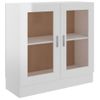 Vitrina De Madera Contrachapada Blanco Brillo 82,5x30,5x80 Cm