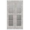 Vitrina De Madera Contrachapada Gris Hormigón 82,5x30,5x150cm