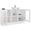 Vitrina De Madera Contrachapada Blanco Brillo 120x30,5x70 Cm